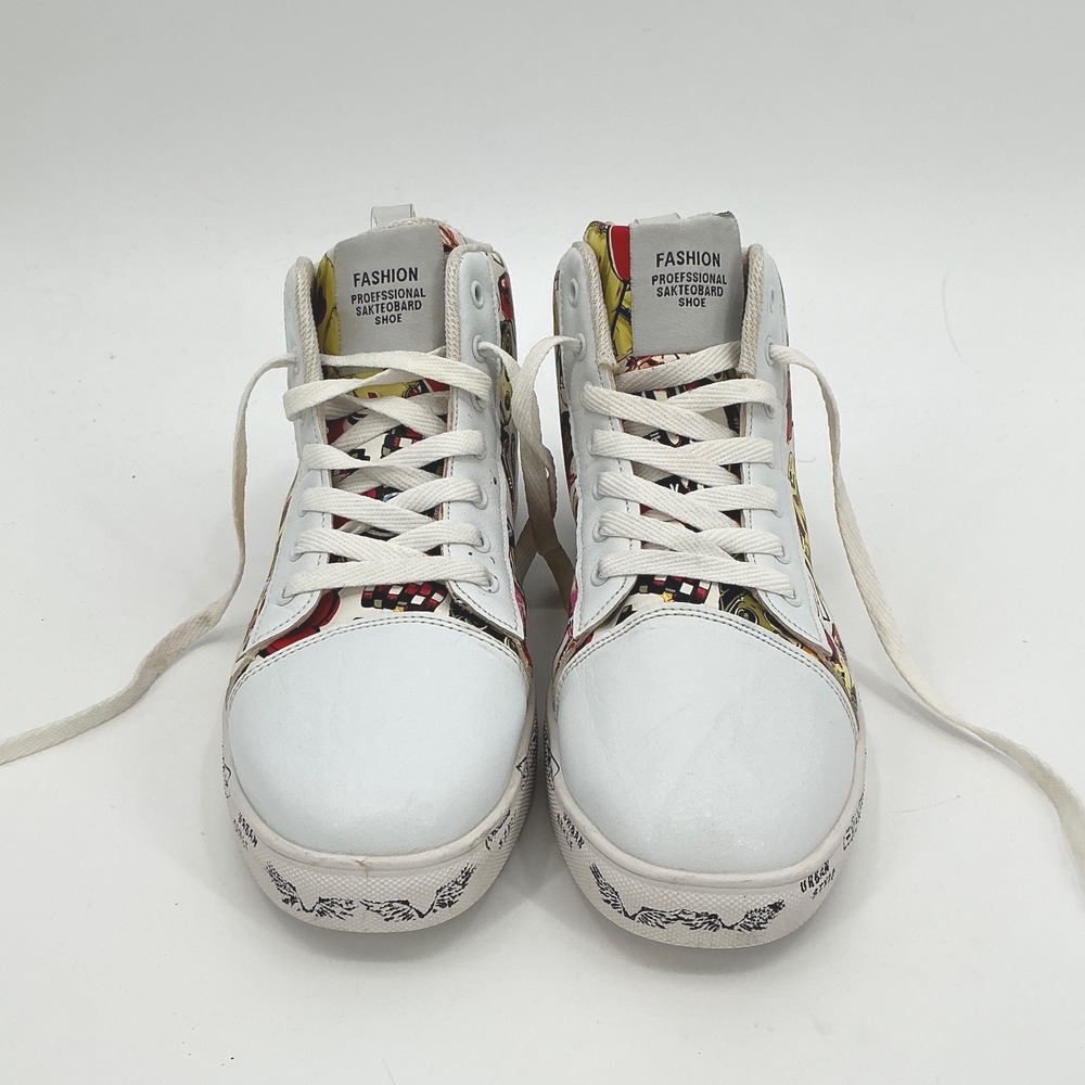 BASS3D Graffiti High Top Sneakers Street Skateboard‎ Urban Style Shoes Mens - Picture 5 of 11